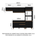 Cocina Integral Reims 2.60 m con Encimera Negro 08