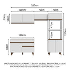 Cocina Integral Reims 2.60 m con Encimera Blanco 09