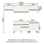 Cocina Integral Reims 2.60 m con Encimera Blanco 10