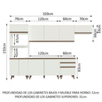 Cocina Integral Reims 3.20 m con Encimera Blanco 01