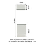 Kit Mueble de Cocina Superior y Mueble Bajo Topazio 60 cm Blanco Madesa