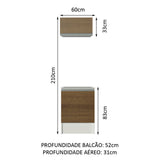 Kit Mueble de Cocina Superior y Mueble Bajo Topazio 60 cm