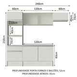 Cocina Integral Topazio 2.40 m con Encimera 01
