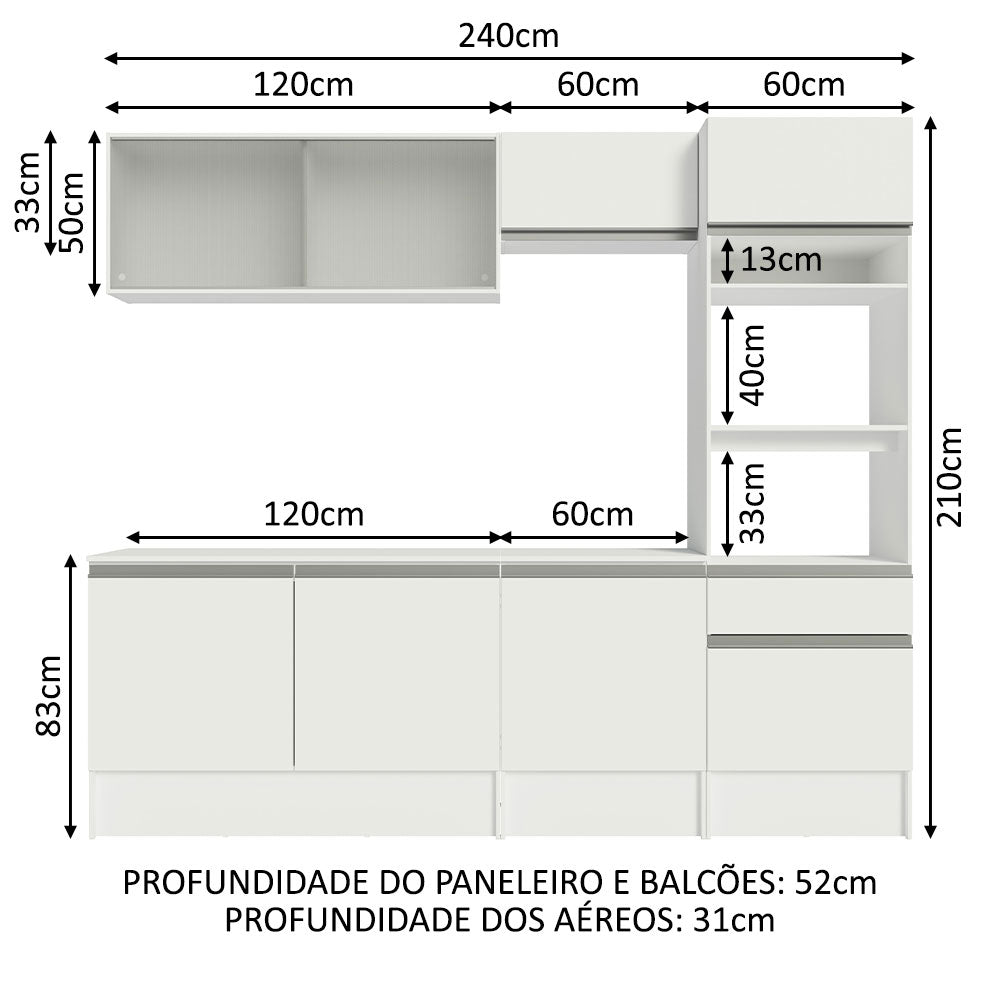Cocina Integral Topazio 2.40 Metros con Encimera 05