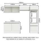 Cocina Integral Topazio 2.60 m con Encimera Blanco