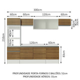 Cocina Integral Topazio 3.00 Metros con Encimera