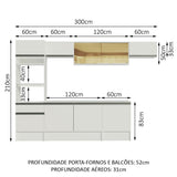 Cocina Integral Diamante 3.00 m con Encimera