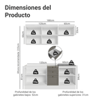 Cocina Integral Vik 1.80 Metros Blanco/Gris 01