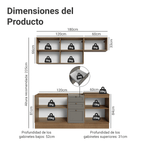 Cocina Integral Vik 1.80 Metros Marrón/Gris 01