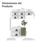 Cocina Integral Vik 1.80 Metros Blanco/Verde 02