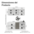 Cocina Integral Vik 1.80 Metros Blanco/Gris 04
