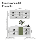 Cocina Integral Vik 1.80 Metros Blanco/Verde 04
