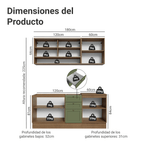 Cocina Integral Vik 1.80 Metros Marrón/Verde 04