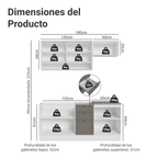 Cocina Integral Vik 1.80 Metros Blanco/Gris 05