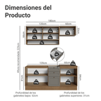 Cocina Integral Vik 1.80 Metros Marrón/Gris 05