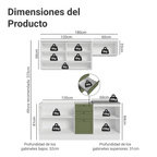 Cocina Integral Vik 1.80 Metros Blanco/Verde 05