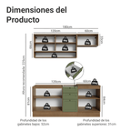 Cocina Integral Vik 1.80 Metros Marrón/Verde 05
