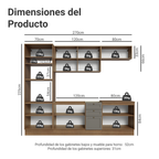Cocina Integral Vik 2.70 Metros Marrón/Gris 01