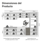 Cocina Integral Vik 3.10 Metros Blanco/Gris 01