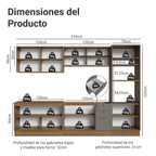 Cocina Integral Vik 3.10 Metros Marrón/Gris 01