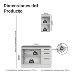 Conjunto de Mueble para Baño Agata 1.20 m 3 Puertas 3 Cajones Blanco