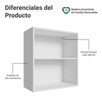 Mueble para Dormitorio Madesa Neo con 2 nichos abiertos 60 cm Blanco