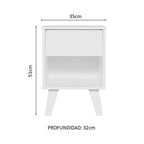 Kit con 2 35 cm Mesitas de Noche Blanco Madesa