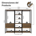 Clóset Modulado Abierto Valencia 180 cm x 199 cm x 45 cm Marrón/Negro 02