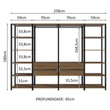 Closet Modulado Abierto Valencia 258 cm 01