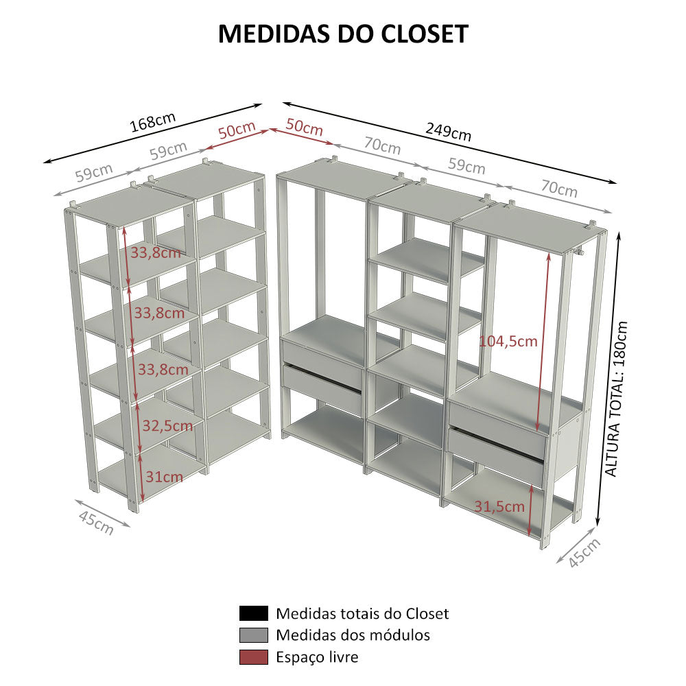 Closet Modulado Abierto Valencia 417 cm 01