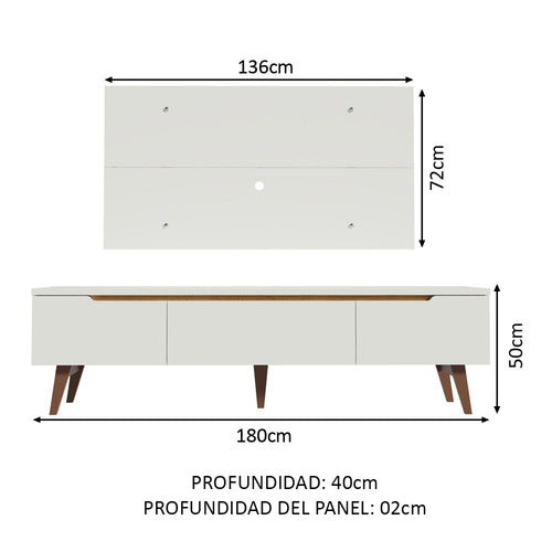 Centro de Entretenimiento para TV Reims Mesa y Panel Hasta 55 Pulgadas