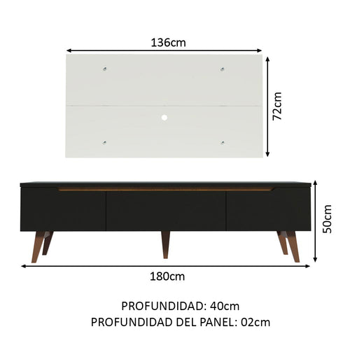 Centro de Entretenimiento para TV Reims Mesa y Panel Hasta 55 Pulgadas