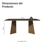 Escritorio Ejecutivo de Oficina Madesa con Superficie de Madera y Cristal 180 cm
