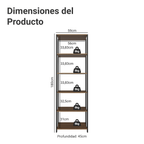 Armário Estante Multiuso para Oficina con 5 Niveles 59 cm Marrón/Negro