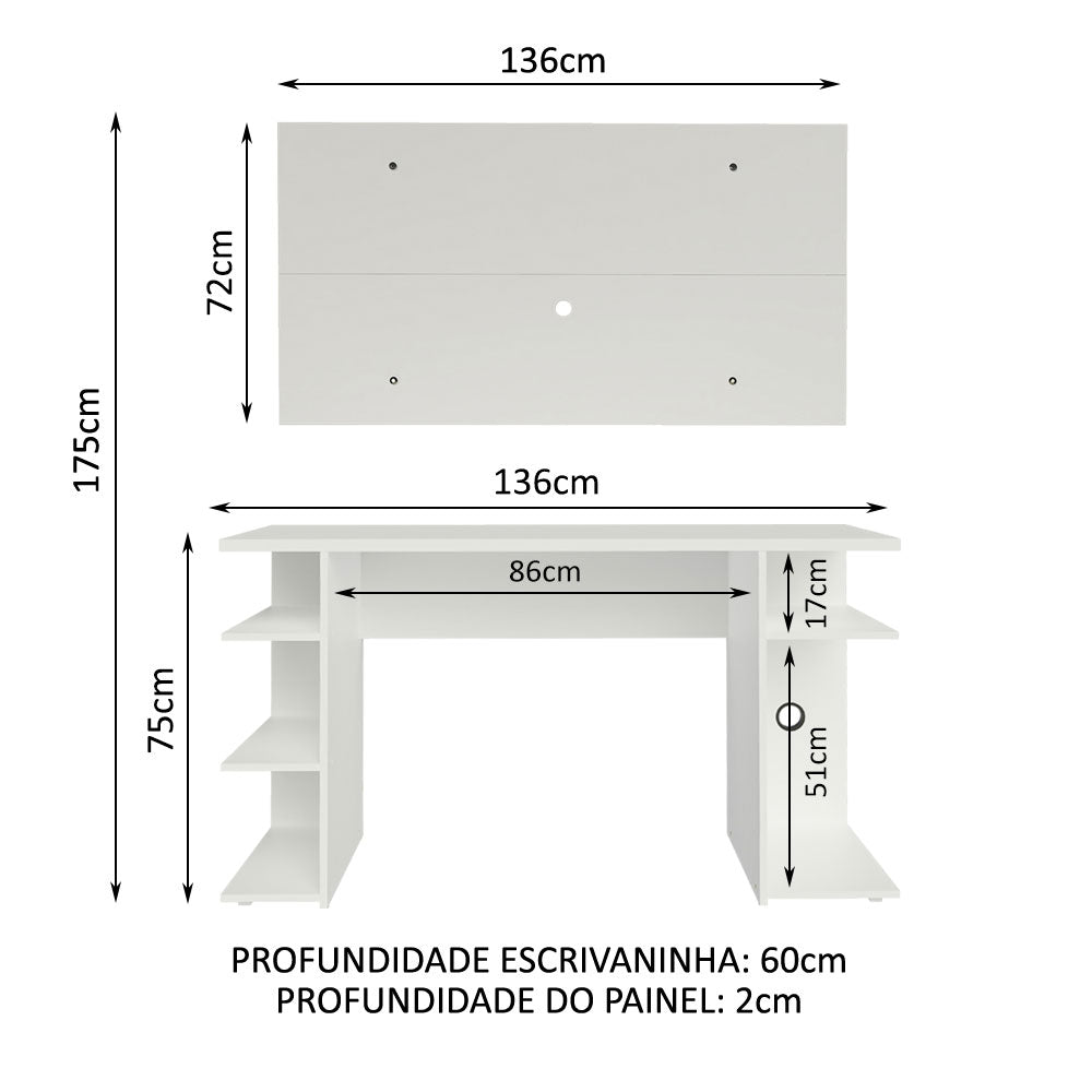 Escritorio Gamer Moderno + Panel para TV Hasta 50 Pulgadas