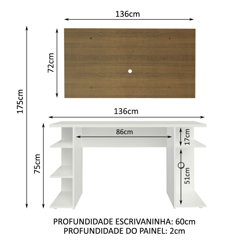Escritorio Gamer Moderno + Panel para TV Hasta 50 Pulgadas