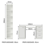 Escritorio de Oficina Alaska + Mueble Estante Librero