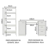 Escritorio de Oficina Alaska + Mueble Estante Librero