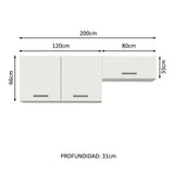 Kit 2 Gabinetes Superior de Almacenamiento para Garaje Multiuso 200 cm