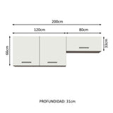 Kit 2 Gabinetes Superior de Almacenamiento para Garaje Multiuso 200 cm