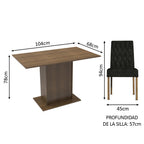 Juego de Comedor Tainá con 2 Sillas Oxford