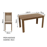 Juego de Comedor Ellen con 4 Sillas