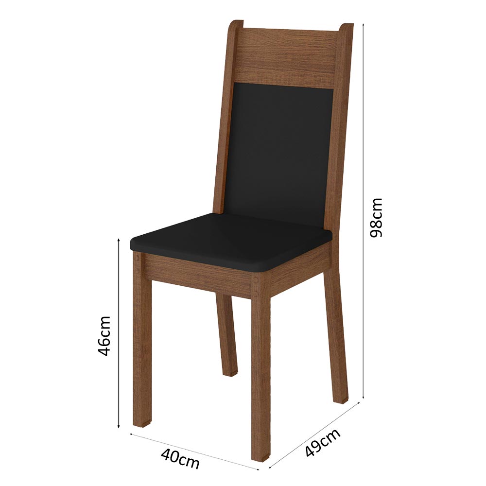 Juego de Comedor Dallas con 4 Sillas Encimera Cuadrada de Cristal Marrón/Negro Sintético