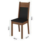 Juego de Comedor Dallas con 4 Sillas Encimera Cuadrada de Cristal Marrón/Negro Sintético