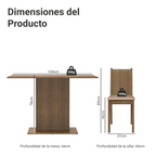 Juego de Comedor Luana con 4 Sillas