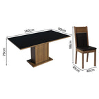 Juego de Comedor Elisa con 4 Sillas Negro/Marrón
