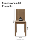 Juego de Comedor Samara con 4 Sillas Marrón/Negro/Beige
