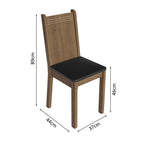 Juego de Comedor Samara con 4 Sillas Marrón/Negro