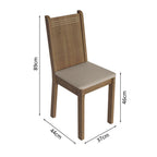 Juego de Comedor Samara con 4 Sillas Marrón/Gris/Beige