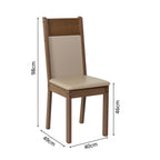 Juego de Comedor Claire con 4 Sillas Marrón/Crema/Beige